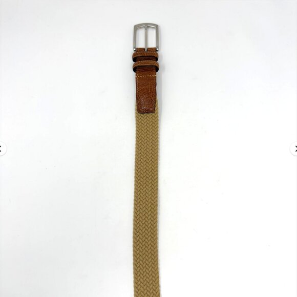 Torino Leather Co Woven Elastic Belt Khaki Brown 54 - Picture 4 of 8